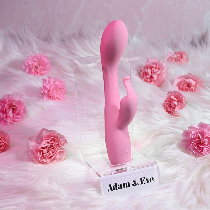 Adam & Eve EVE'S RECHARGEABLE SLIMLINE RABBIT - Pink 19.3 cm USB Rechargeable Rabbit Vibrator
