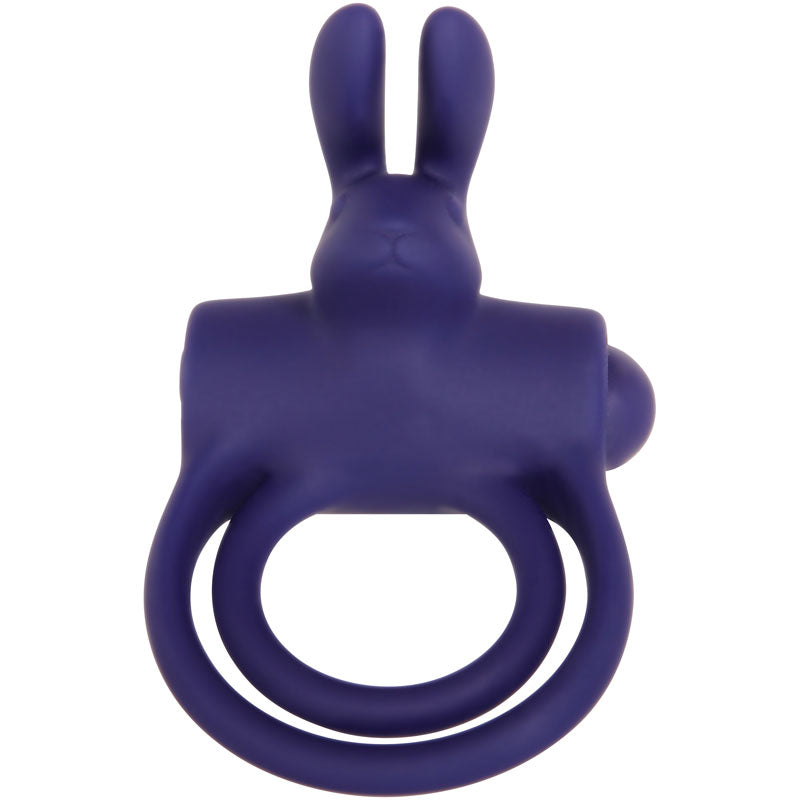 Adam & Eve Silicone Rechargeable Rabbit Ring - Blue USB Rechargeable Vibrating Cock & Balls Ring
