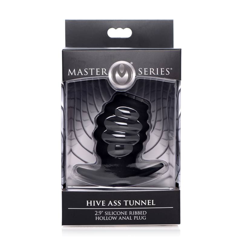 Master Series Hive Ass Tunnel - Black Small 7.4 cm Hollow Butt Plug