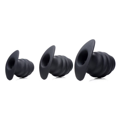 Master Series Hive Ass Tunnel - Black Small 7.4 cm Hollow Butt Plug