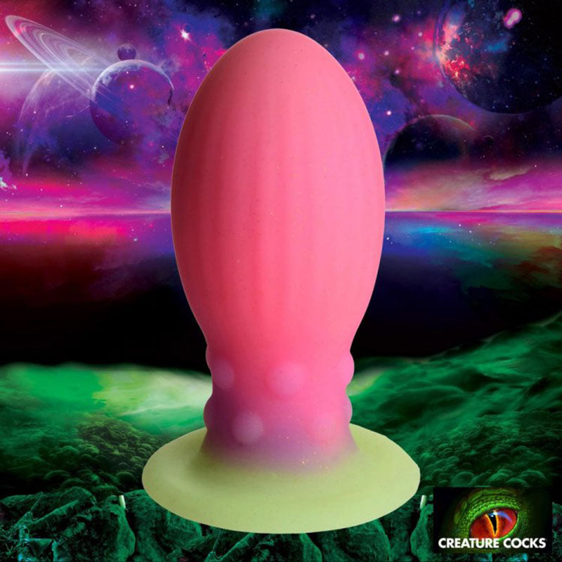 Creature Cocks Xeno Egg - Glow in Dark Pink 13.3 cm Large Fantasy Plug