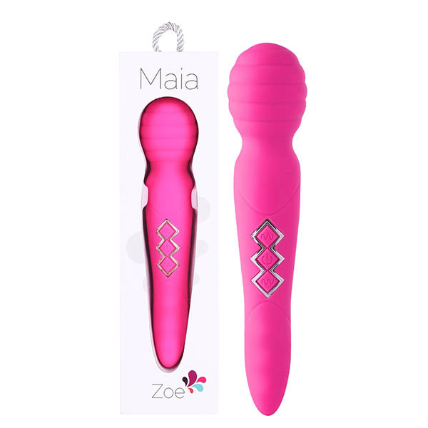 Maia Zoe - Pink USB Rechargeable Dual Vibrating Massage Wand