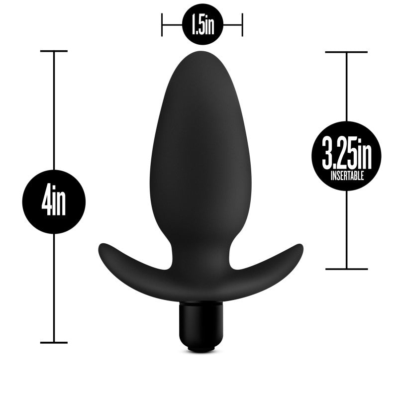 Anal Adventures Platinum Saddle Plug - Black 12 cm Vibrating Butt Plug