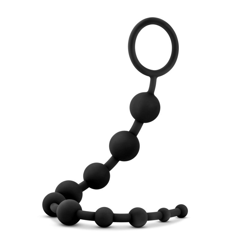 Anal Adventures Platinum 10 Anal Beads - Black - Black 31.7 cm Anal Beads