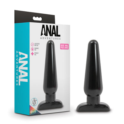 Anal Adventures Basic Anal Plug - Large - Black 16.5 cm Butt Plug