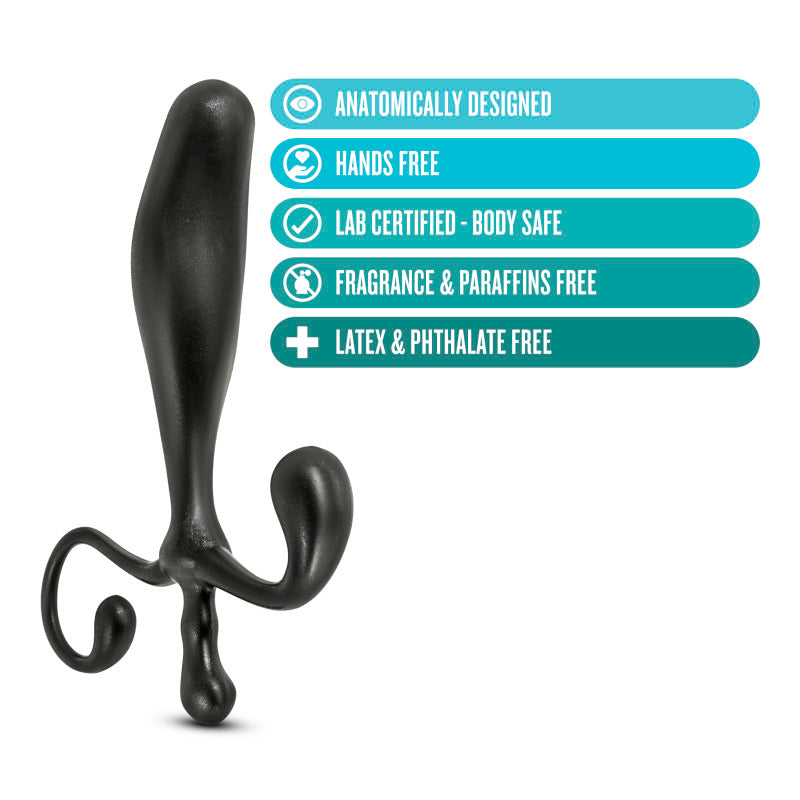 Anal Adventures Prostate Stimulator - Black 12.7 cm Prostate Massager