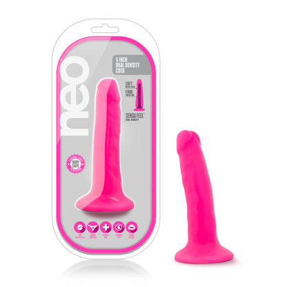 Neo - 5.5'' Dual Density Cock - Neon Pink 14 cm Dong