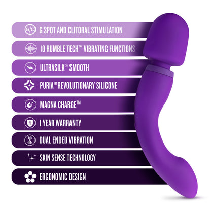 Wellness Dual Sense - Purple 28 cm (11'') USB Rechargeable Massage Wand/Vibrator