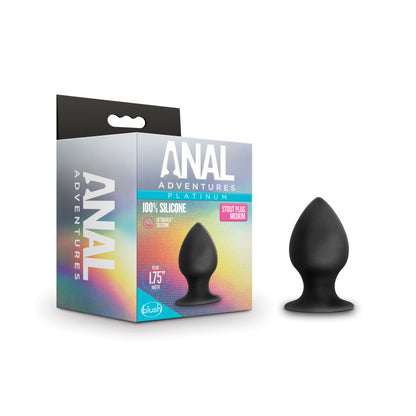 Anal Adventures Platinum Anal Stout Plug - Medium - Black 7.6 cm Medium Butt Plug