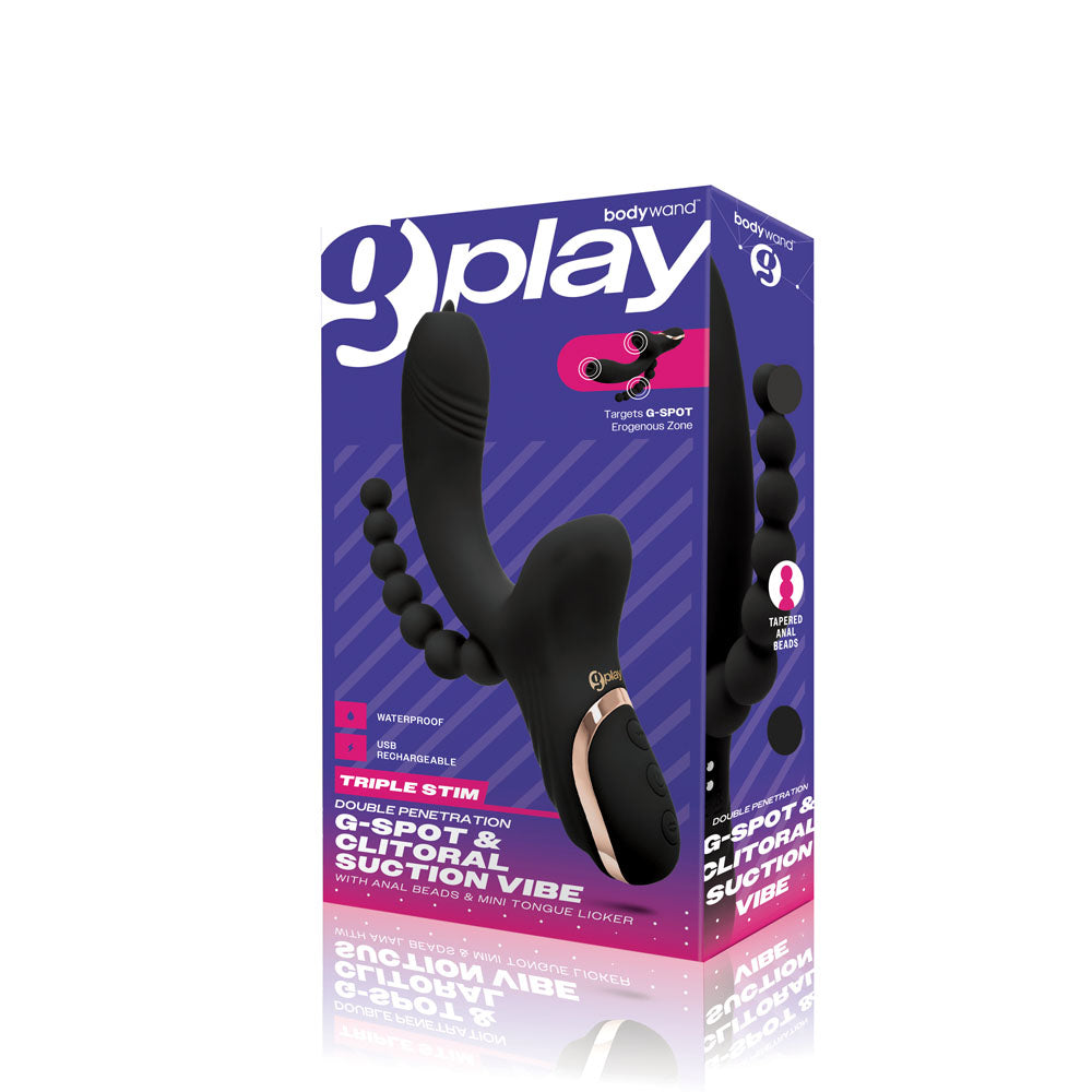 Bodywand G-Play G-Spot & Clitoral Suction Vibe Black