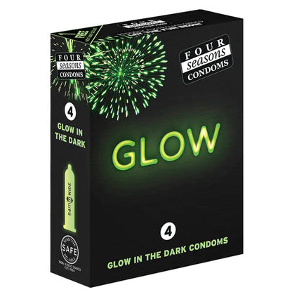 Glow N' Dark Condoms - Glow In The Dark Lubricated Condoms - 4 Pack