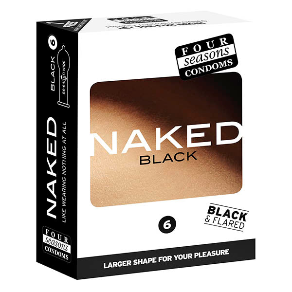 Four Seasons Naked Black - Ultra Thin Black Condoms - 6 Pack