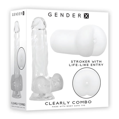 Gender X CLEARLY COMBO - Clear Dildo and Masturbator Set