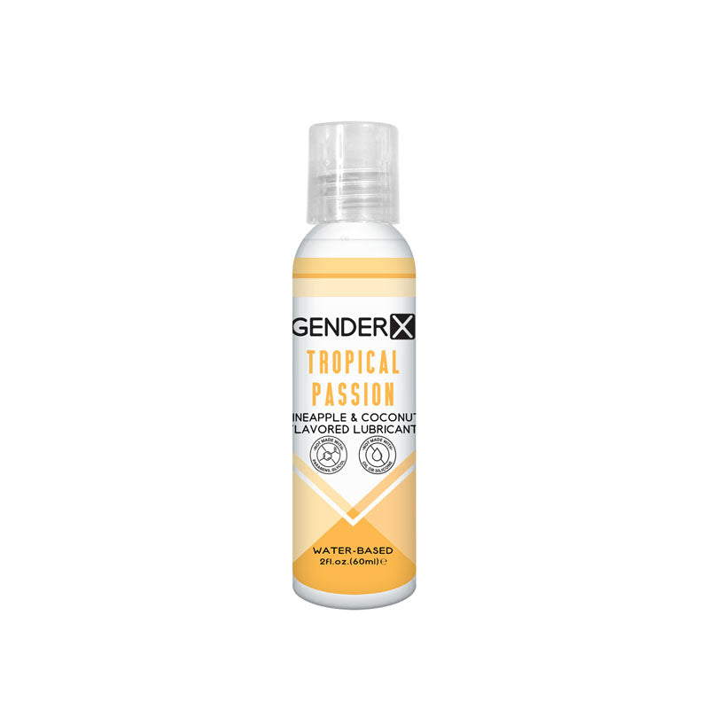Gender X TROPICAL PASSION Flavoured Lube - 60 ml - Pineapple & Coconut Flavoured Water Based Lubricant - 60 ml Bottle