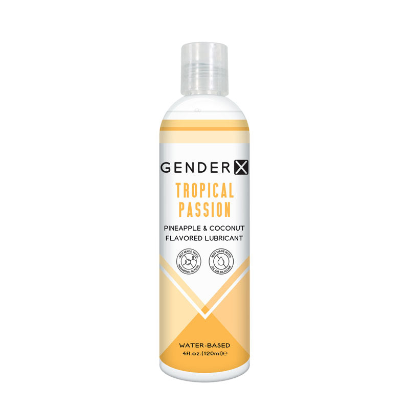Gender X TROPICAL PASSION Flavoured Lube - 120 ml - Pineapple & Coconut Flavoured Water Based Lubricant - 120 ml Bottle