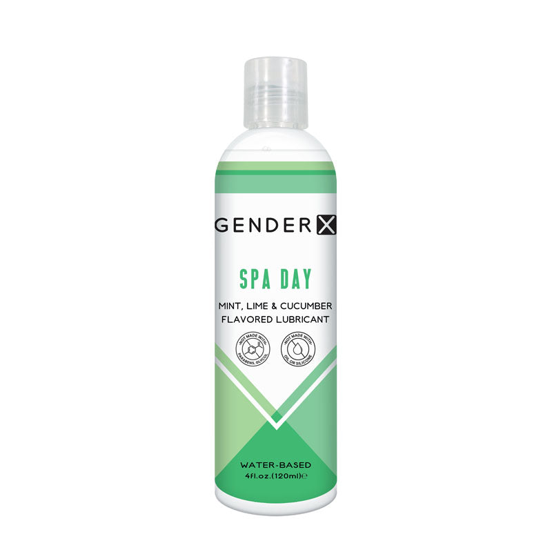Gender X SPA DAY Flavoured Lube - 120 ml - Mint, Lime & Cucumber Flavoured Water Based Lubricant - 120 ml Bottle
