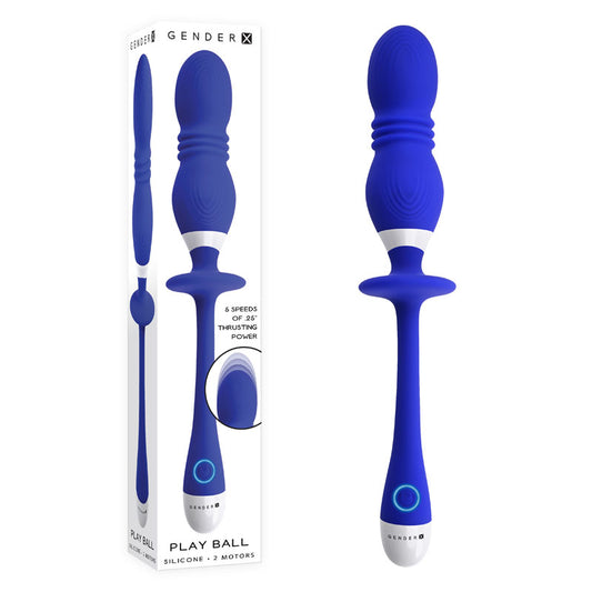 Gender X PLAY BALL - Blue 25 cm USB Rechargeable Thrusting & Vibrating Orbs