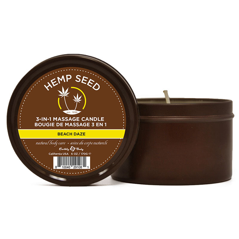Hemp Seed 3-In-1 Massage Candle - Beach Daze (Coconut & Pineapple) Scented - 170 g