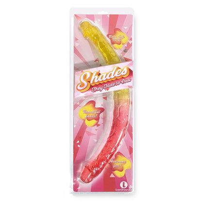 Shades 17'' Jelly TPR Double Dong - Pink/Gold 44 cm Double Dong