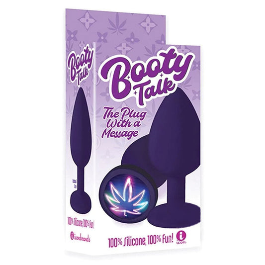 The 9's Booty Talk - Neon Leaf Purple Butt Plug