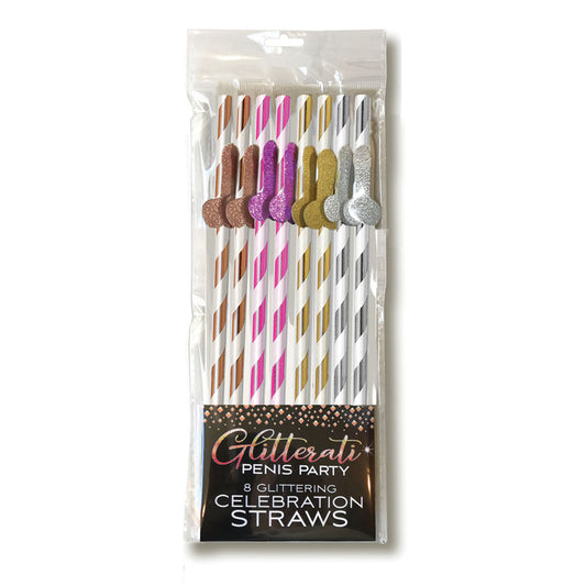 Glitterati - Tall Straws - Coloured Party Straws - 8 Pack