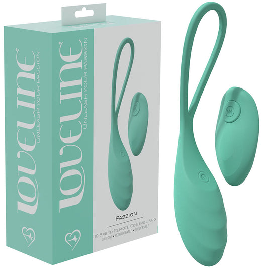 LOVELINE Passion Green Rechargeable Vibrating Egg with Wireless Remote