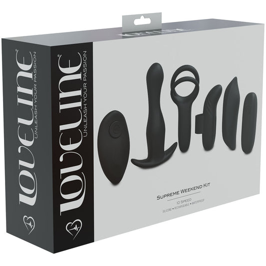 LOVELINE Supreme Weekend Kit Black USB Rechargeable 5 Piece Kit