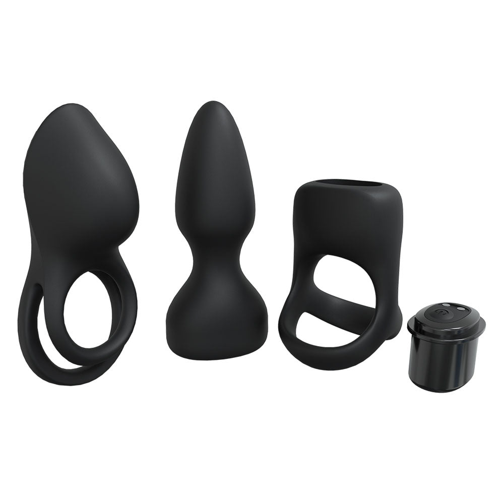 LOVELINE Pleasure Kit Black USB Rechargeable Male Kit - 3 Piece Set