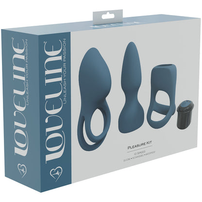 LOVELINE Pleasure Kit Blue USB Rechargeable Male Kit - 3 Piece Set