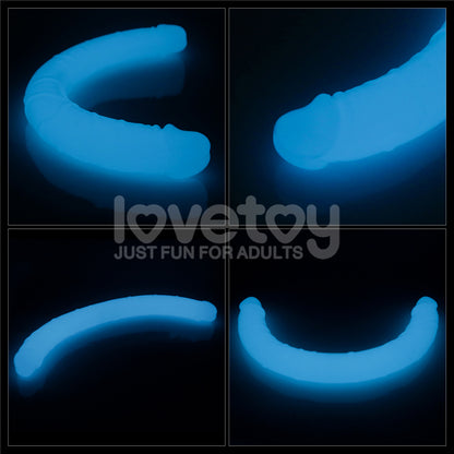 Lumino Play 18.5'' Double Dildo Glow in the Dark Blue 47 cm