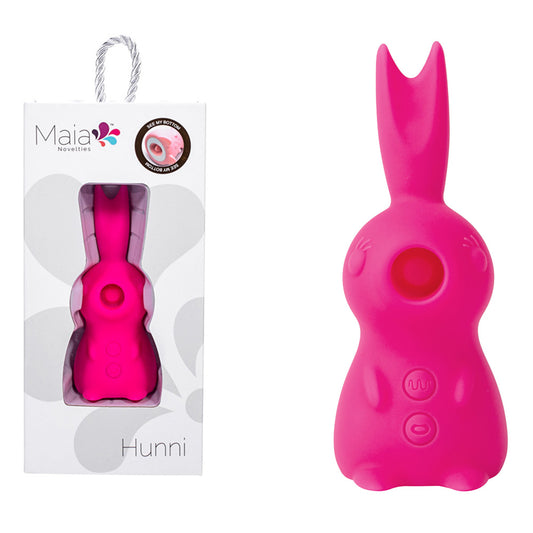 Maia HUNNI Pink USB Rechargeable Sucking, Licking & Vibrating Stimulator