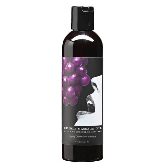 Edible Massage Oil Gushing Grape Flavoured - 237 ml Bottle