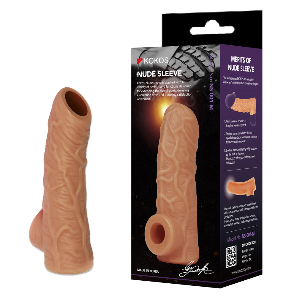 Kokos Nude Sleeve 1 - Flesh Penis Extension Sleeve