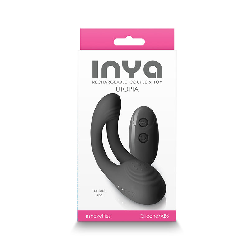 INYA Utopia - Black - Black USB Rechargeable Stimulator with Remote