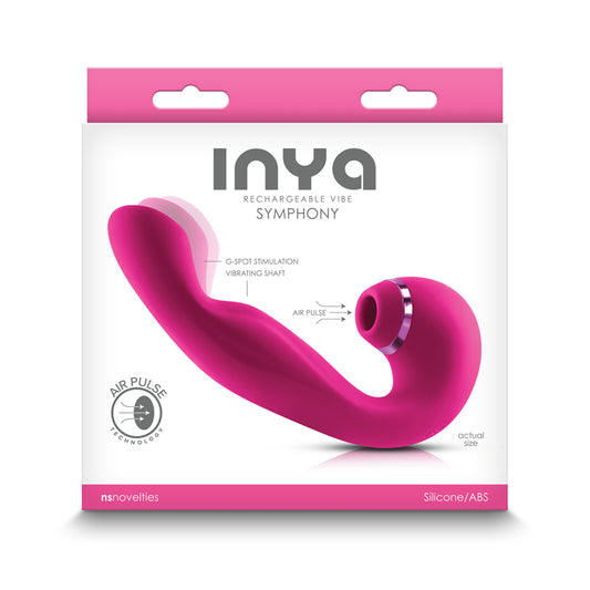 INYA Symphony - Pink 17.1 cm USB Rechargeable Vibrator with Air Clit Stim