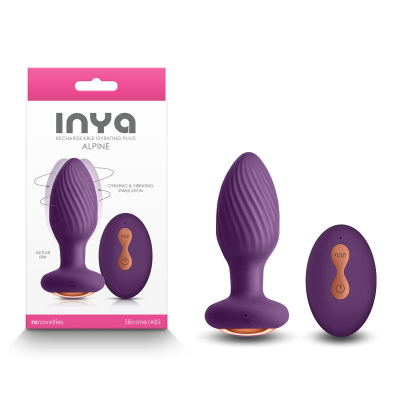 INYA Alpine - Purple - Purple 9.8 cm USB Rechargeable Vibrating Butt Plug with Remote