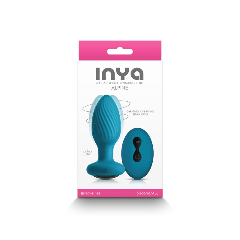 INYA Alpine - Teal - Teal 9.8 cm USB Rechargeable Vibrating Butt Plug with Remote