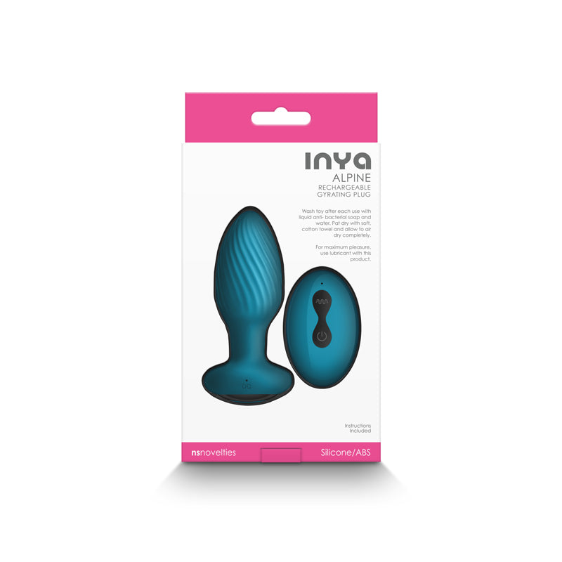 INYA Alpine - Teal - Teal 9.8 cm USB Rechargeable Vibrating Butt Plug with Remote