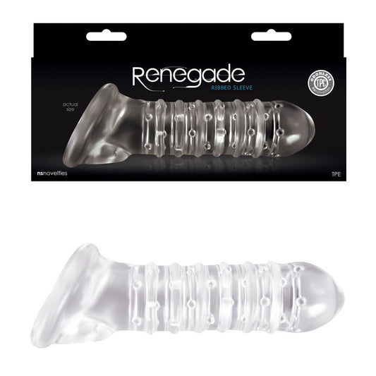Renegade - Ribbed Extension - Clear Penis Extension Sleeve