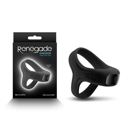 Renegade Emperor - Black USB Rechargeable Vibrating Cock & Ball Rings