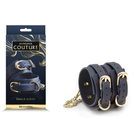 Bondage Couture Ankle Cuffs - Blue - Restraints