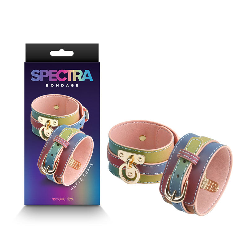 Spectra Bondage Ankle Cuffs - Rainbow - Rainbow Restraints