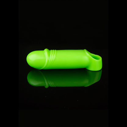 OUCH! Glow In The Dark Smooth Thick Stretchy Penis Sleeve - Glow in Dark 16 cm Penis Extension Sleeve