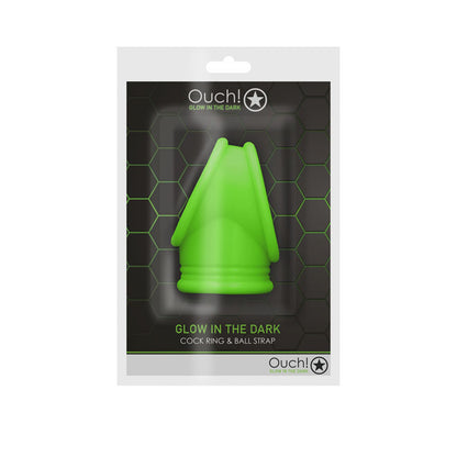 OUCH! Glow In The Dark Cock Ring & Ball Strap - Glow In Dark Cock & Ball Ring