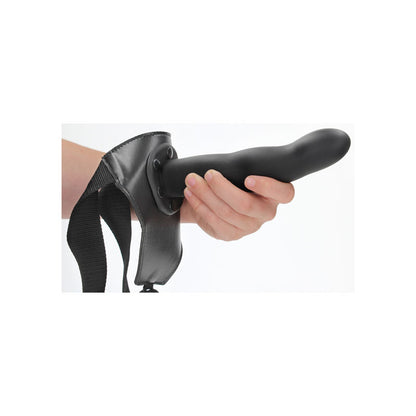OUCH! Curved Hollow Strap-on - 8in/20cm - Black 20 cm Hollow Strap-On