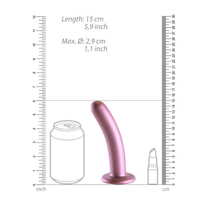 OUCH! Smooth Silicone G-Spot Dildo - Rose Gold 6'' / 14.5 cm