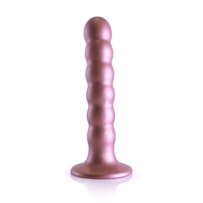 OUCH! Beaded Silicone G-Spot Dildo - Rose Gold 5'' / 13cm