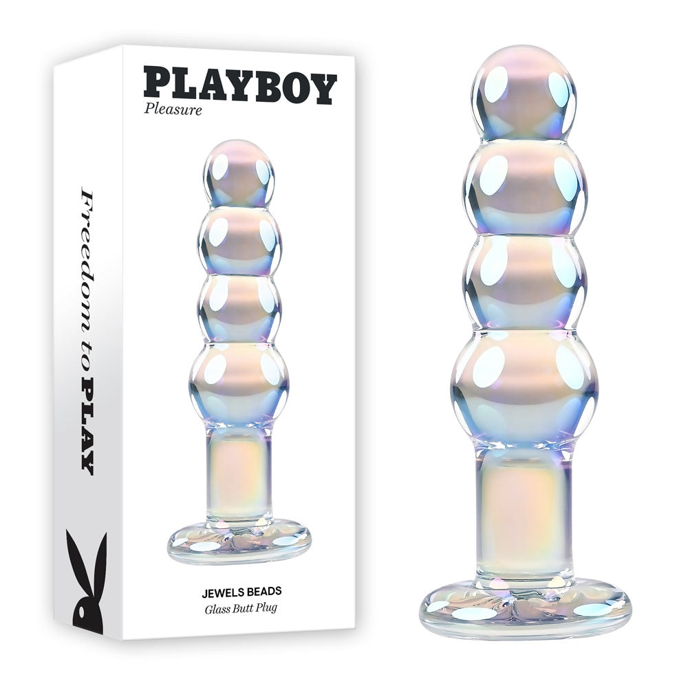 Playboy Pleasure JEWELS BEADS Clear Glass 12 cm Anal Beads
