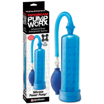 Pump Worx Silicone Power Pump - Blue Penis Pump