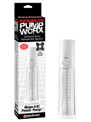 Pump Worx Mega-vac Power Pump - White Automatic Penis Pump